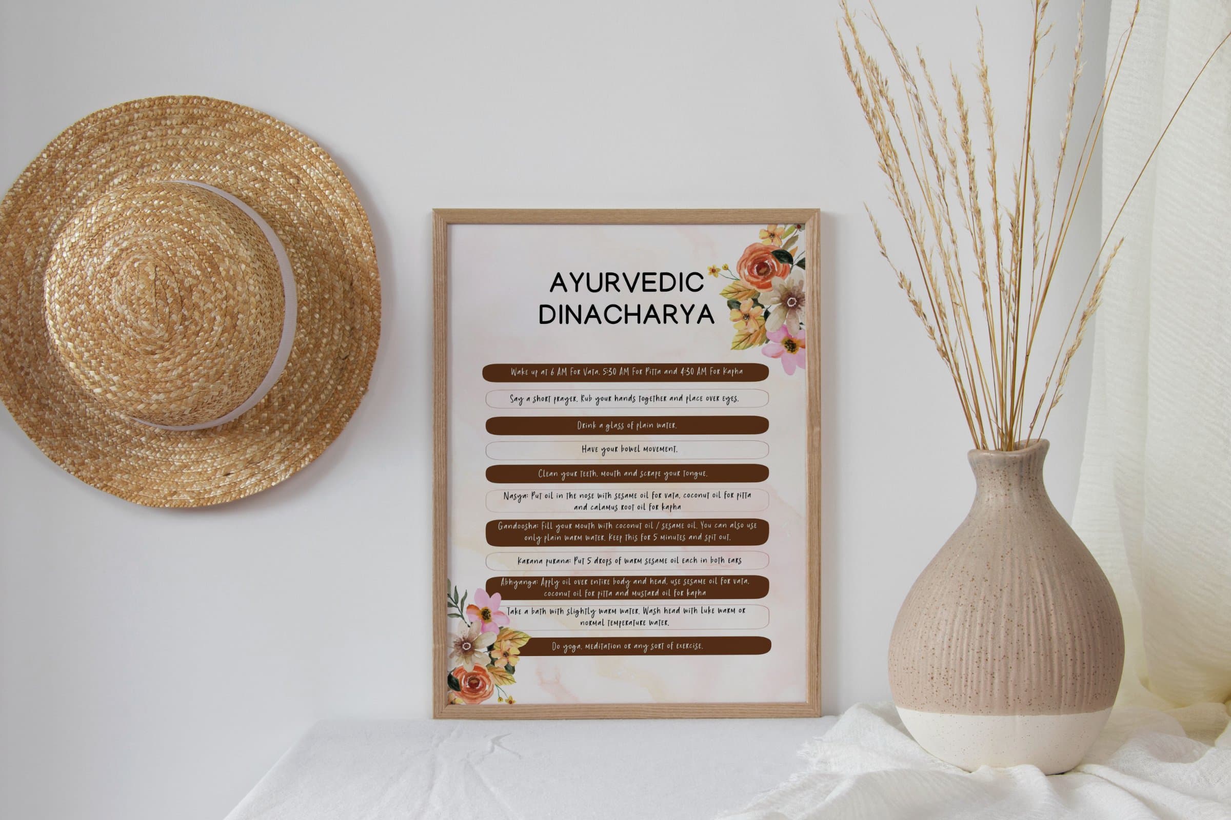 Ayurveda Dinacharya Daily Routine Poster