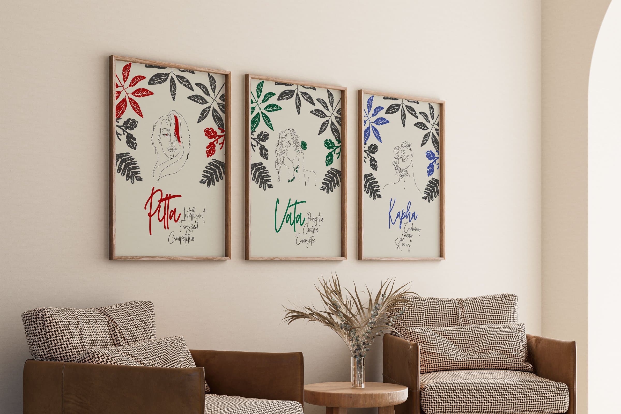 Vata, Pitta, Kapha Dosha Poster Set