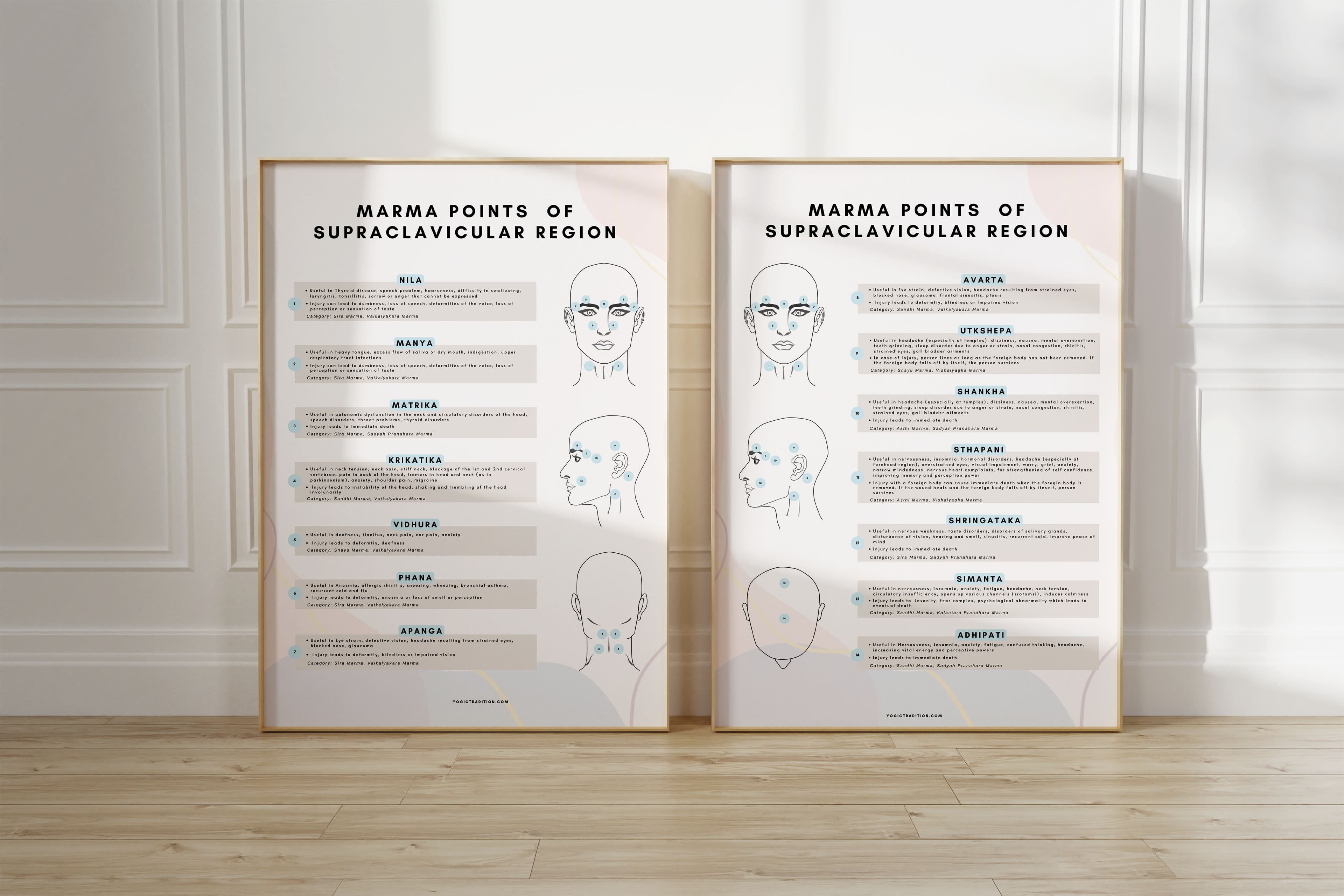Face Marma Points Chart (Ayurveda Printable PDF)
