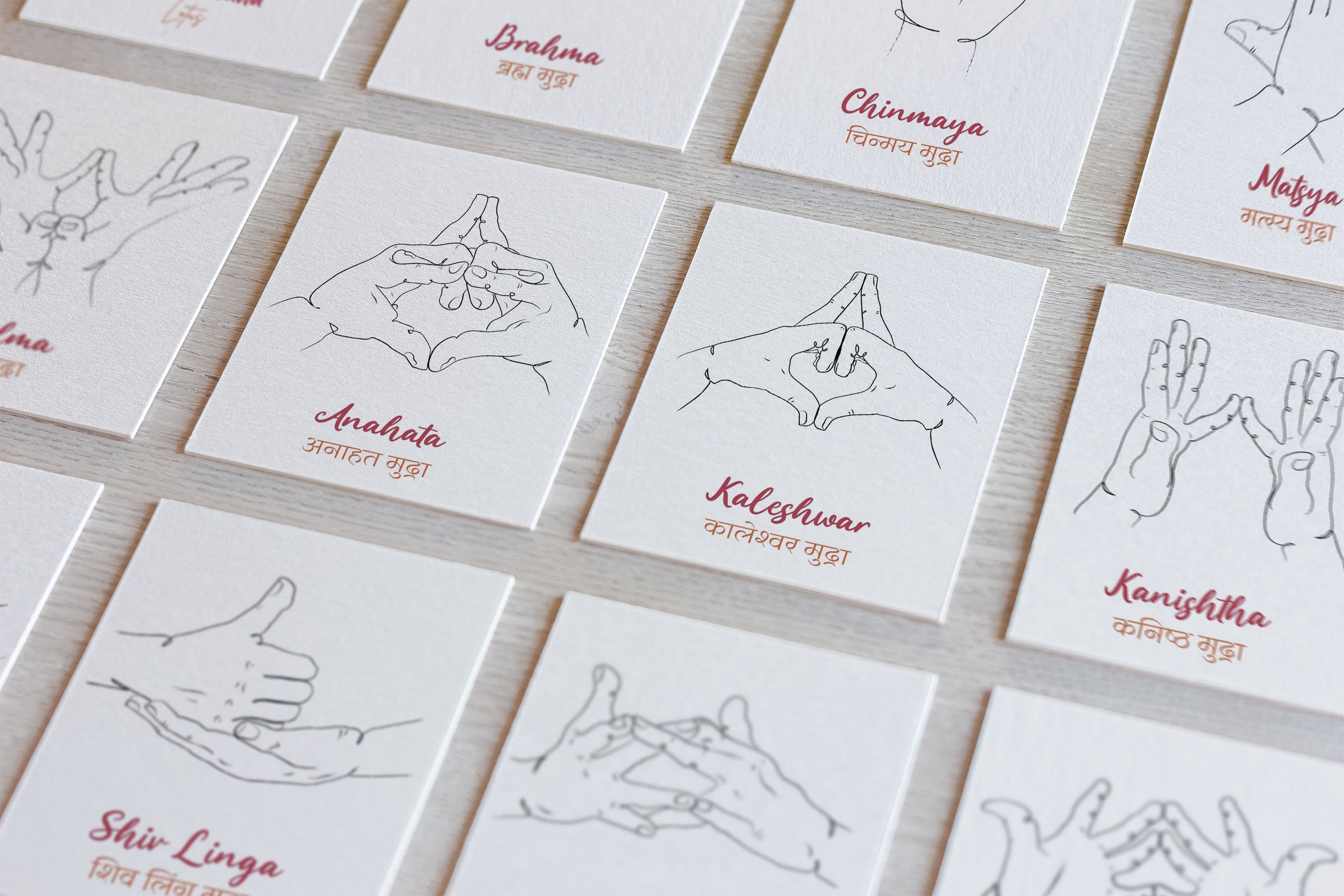 56 Hand Mudras Flashcards with Sanskrit Names