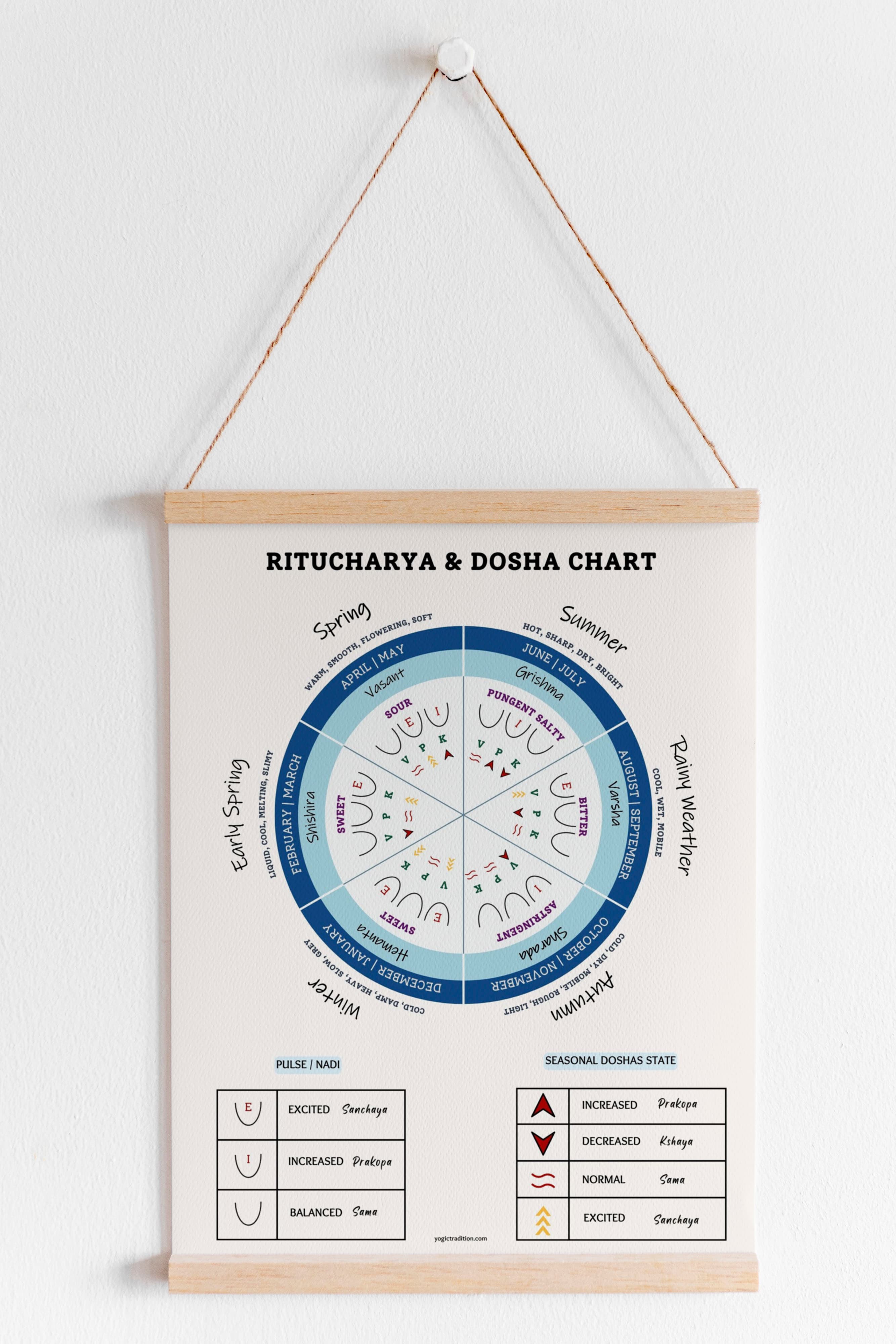 Ritucharya Seasons And Dosha Relation Chart